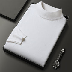 Men's Slim Fit Solid Color Half Turtle Collar Pullover Sweater