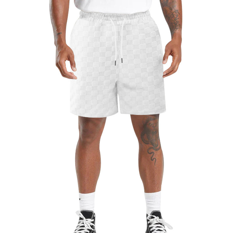 2024 Men's Checkerboard Loose Sports Casual Shorts