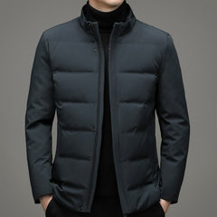 New stand collar warm white duck down business down jacket