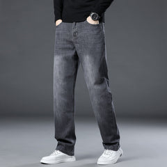 New Men's Casual Versatile Loose Straight Leg Stretch Jeans