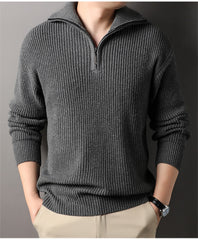 New solid color basic lapel sweater