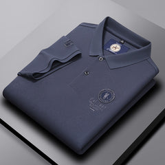 Men's Short-sleeved Loose Cotton Business High-end Polo Shirt