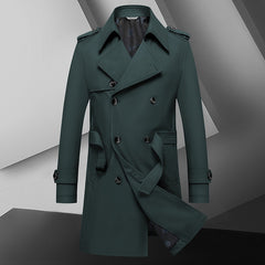 Men's Simple Double Breasted Belt Quality Trench Coat
