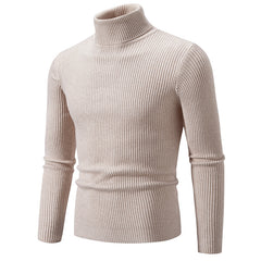 Men's New High Collar Casual Solid Color Sweater