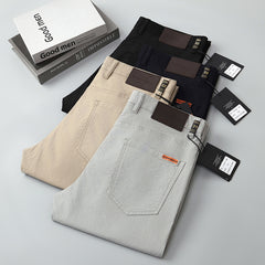 2024 Men's Business Loose Straight High-end Fine Cotton Stretch Casual Trousers