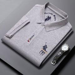 Men's Fashion Casual Lapel Cotton Business Short-sleeved POLO Shirt