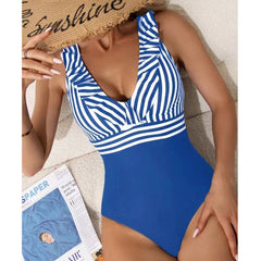 New V-neck wide strap sexy one-piece swimsuit