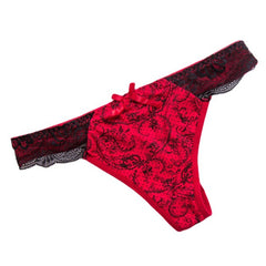 Lace print sexy solid color panties