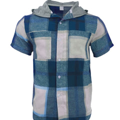 2024 New Men's Casual Hooded Plaid Shirt