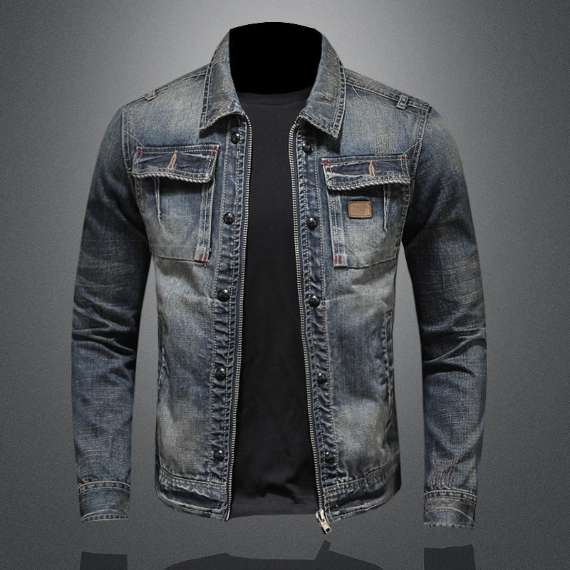 Fashion denim trend retro casual jacket