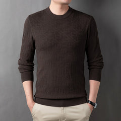 New men's round neck solid color sweater