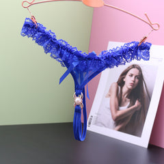 Sexy Low-waist Open Lace Transparent Mesh Thong