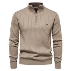 Men's Stand Collar Half Zip High Quality Sweater