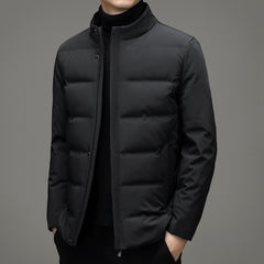 New stand collar warm white duck down business down jacket