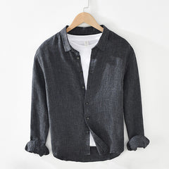 Men's Pure Linen Long Sleeve Shirt