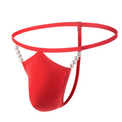 Men's Sexy Low Rise Pearl Thong