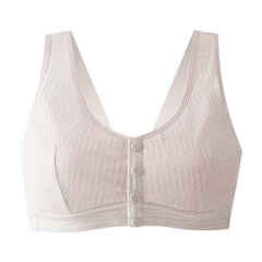 Cotton front button wire free bra