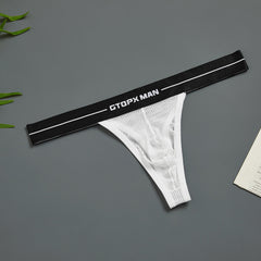 Men's personalized striped mesh sexy thong