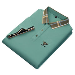 New short-sleeved silk lapel POLO