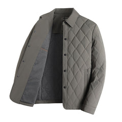 Men's New Winter Mulberry Silk Lapel Business Cotton Coat