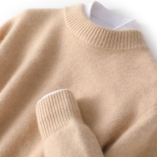 Thickened half turtleneck pullover casual sweater