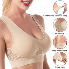 Plus size fitness mesh back bra