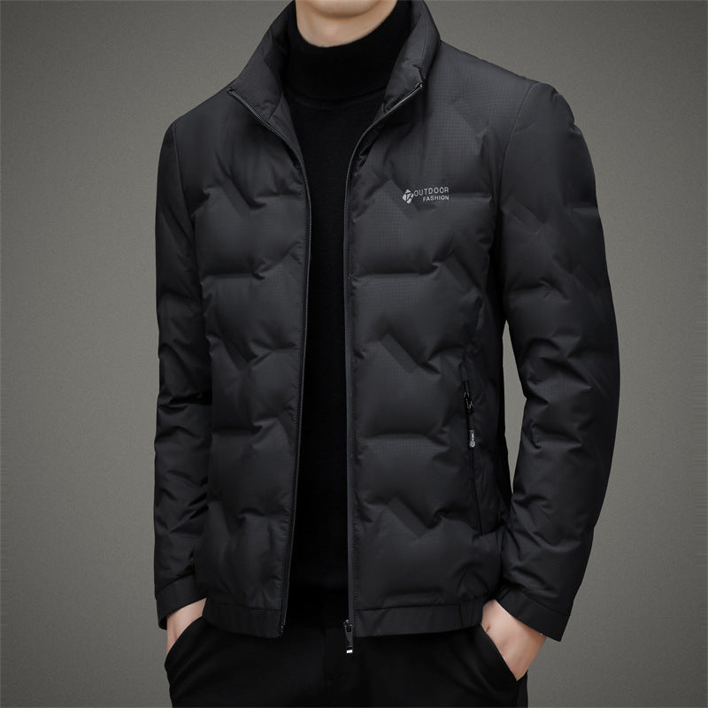 Lightweight, stylish and casual down jacket with stand collar