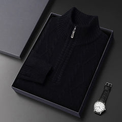 Men's Thickened Zipper Turtleneck Sweater