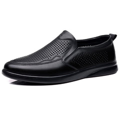Men's Hollow Soft Sole Lightweight Breathable Leather Shoes