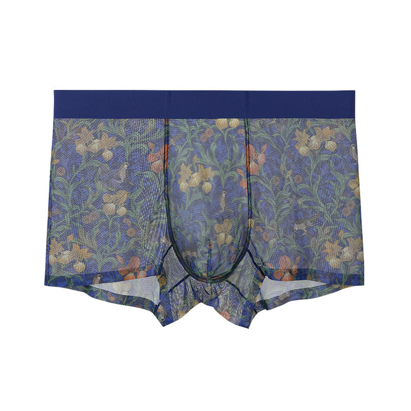 Men's Printed Mesh Sexy Breathable Seamless Panties