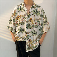 New Men's Casual Large Size Beach Vacation Hawaiian Print Shirt