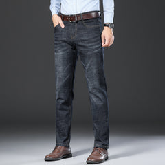 Men's Simple No-iron Cotton Casual Straight Jeans