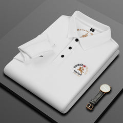 Men's Lapel Business Fashion Embroidered Polo Shirt