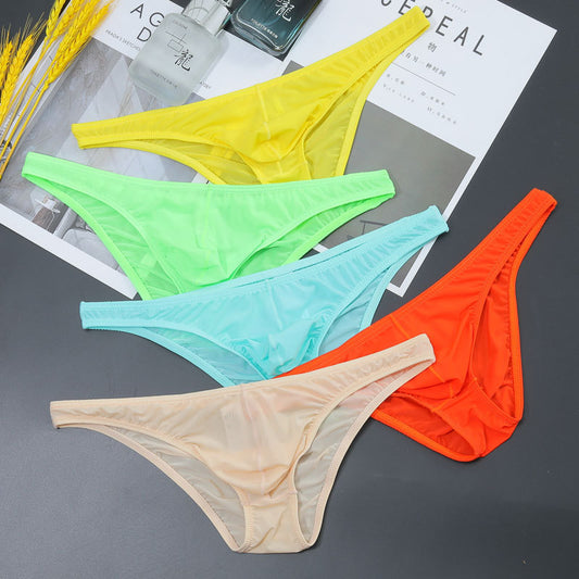 New transparent sexy fun low waist ice silk thong