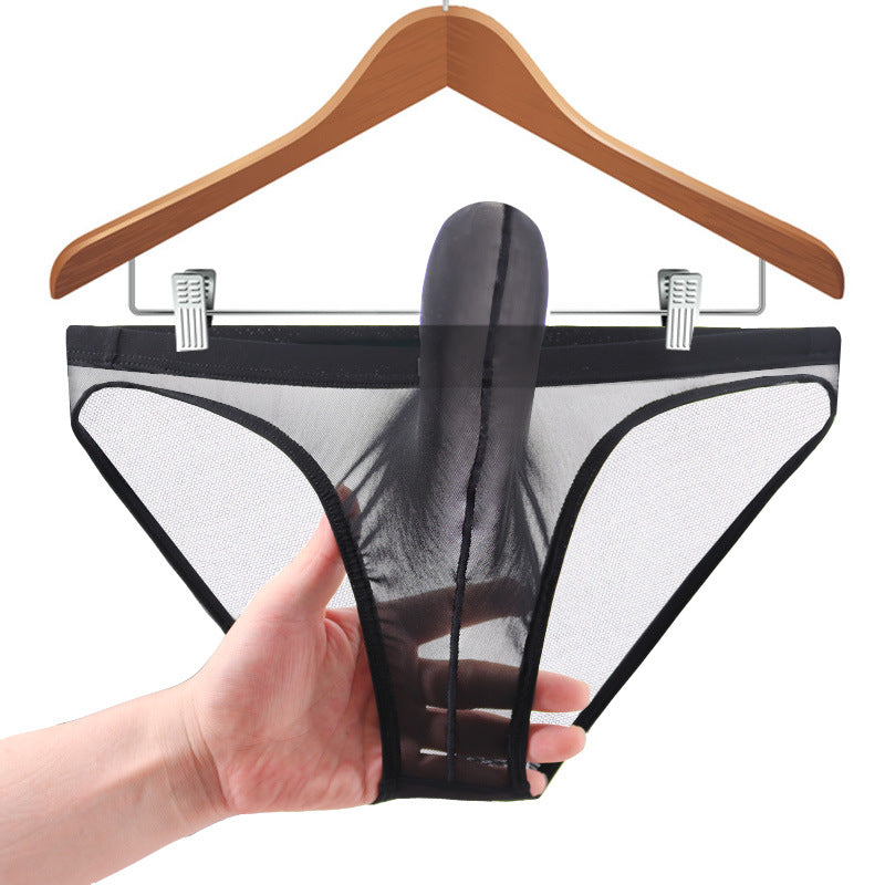 Men's transparent low-waist sexy mesh Panties