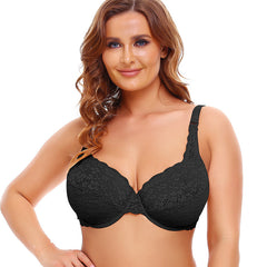 Lace jacquard ultra-volume BCDEF cup bra