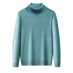 Men's Pure Wool High Collar Knitted Sweater