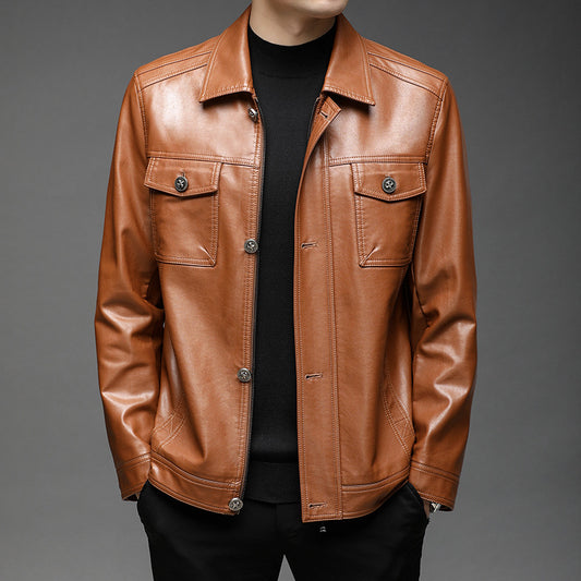 Men's New Business Casual Leather Jacket