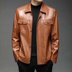 Men's New Business Casual Leather Jacket