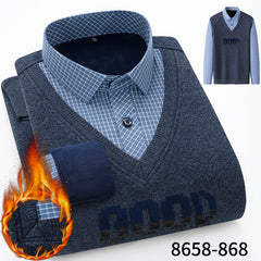 2023 Winter Business Casual Holiday Two Piece Warm Shirts