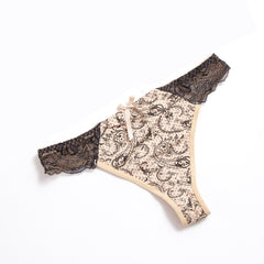 Lace print sexy solid color panties