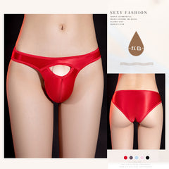 Men's Transparent Open Sexy Silky Elastic Low Waist Briefs