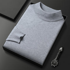 Men's Slim Fit Solid Color Half Turtle Collar Pullover Sweater