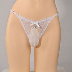 Men's Low Rise Lace Sexy Silky Thong