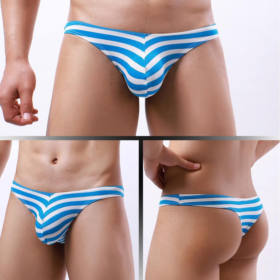 Men's Sexy Low Rise Striped Thong