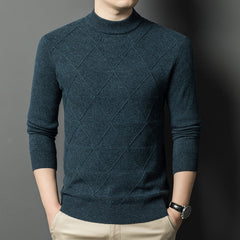 High-end round neck loose jacquard warm sweater