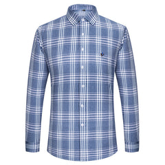 Men's Fashion Breathable Plaid Cotton Embroidered Shirt