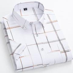 Men's Bronzing Elastic Wrinkle-free Casual Business Shirt