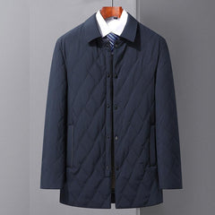 Men's Business Casual Silk Cotton Lapel Loose Cotton Jacket