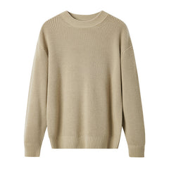 Men's Winter Thickened Solid Color Knitted Bottoming Woolen Sweater